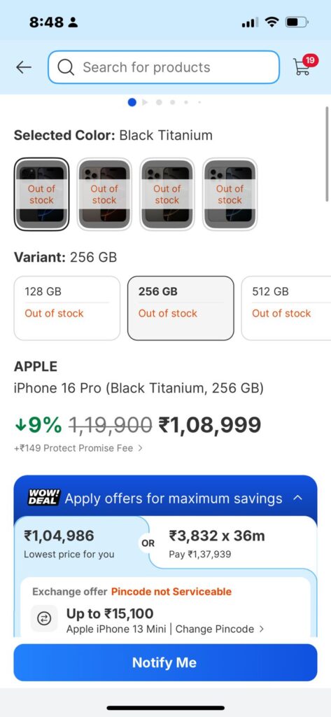 iphone 16 pro price drops to 40,000 