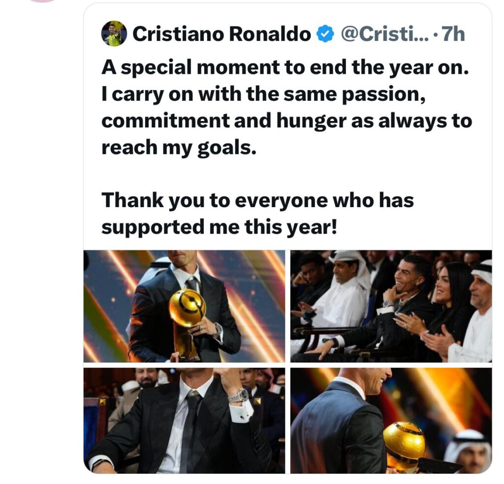 Cristiano Ronaldo Golden Globe Award 