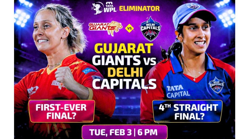 Gujarat Giants vs Delhi Capitals Eliminator