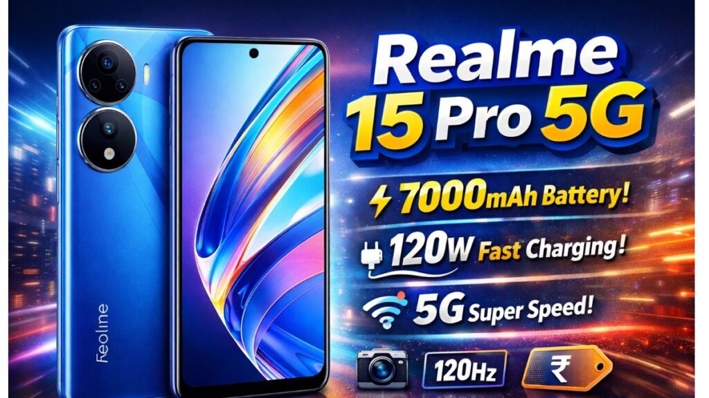 Realme 15 Pro 5G debuts with a massive 7000 mAh battery, 120W fast charging, smooth performance, and 5G built for real everyday use.