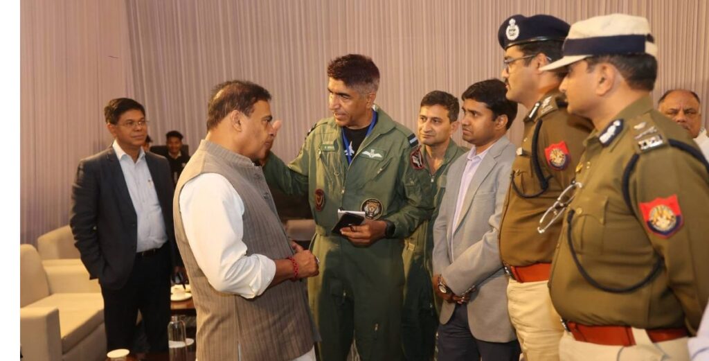 Himanta Biswa Sarma Inspects Emergency Landing Facility Near Moran