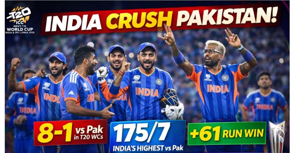 India Crush Pakistan by 61 Runs in T20 World Cup 202