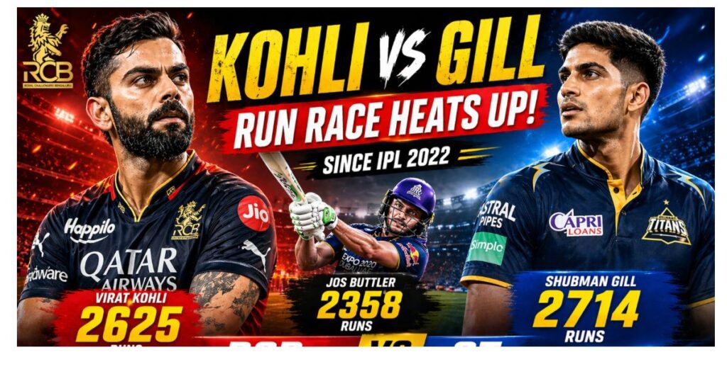 IPL 2026 Kohli vs Gill run race