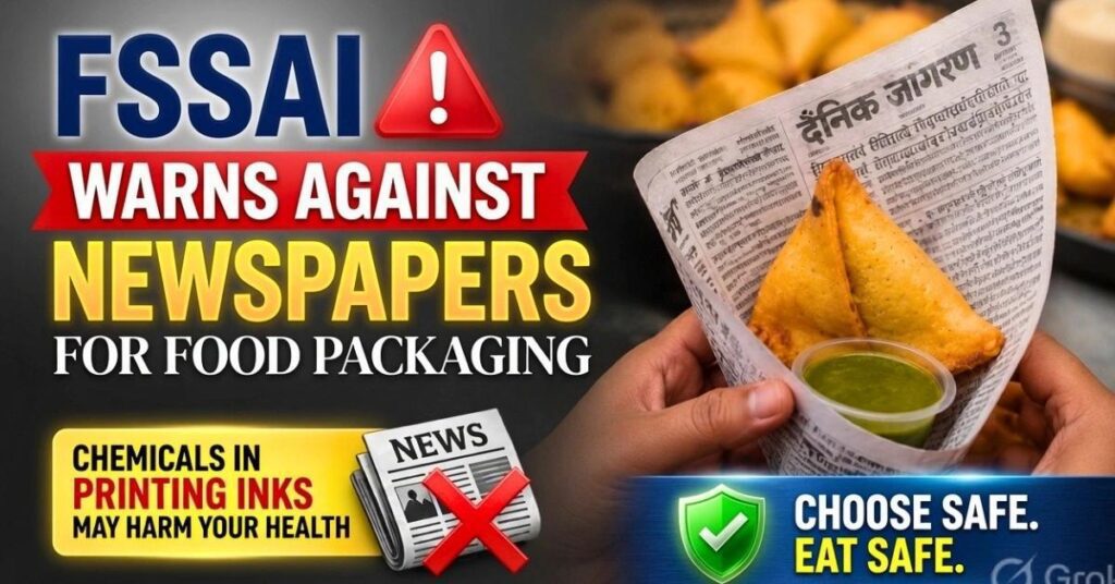 FSSAI newspaper food packaging