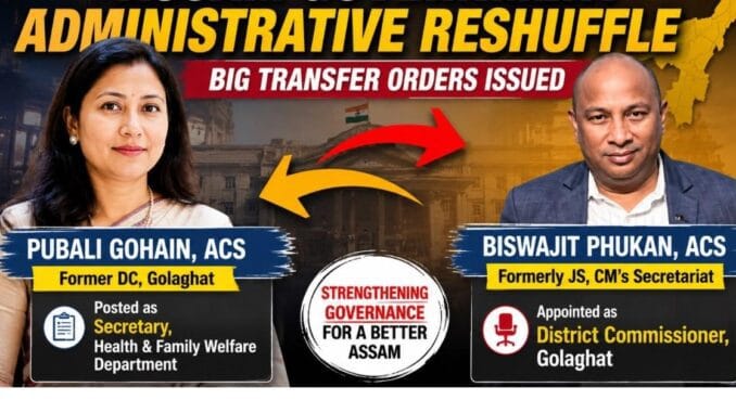 golaghat-dc-transfer-pubali-gohain-biswajit-phukan-2026.jpg "Assam Golaghat District Commissioner transfer 2026 โ Pubali Gohain and Biswajit Phukan administrative reshuffle"